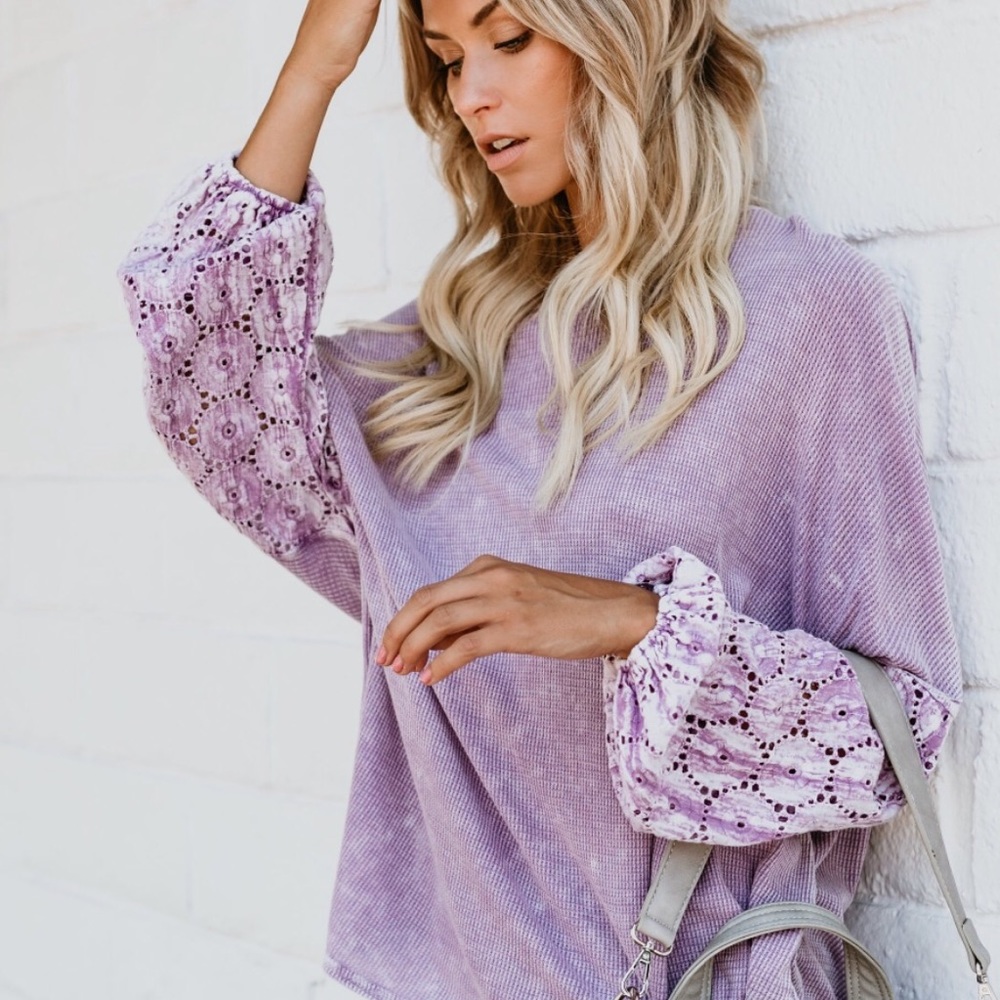 Lavender Eyelet Top - Picture 2 of 8